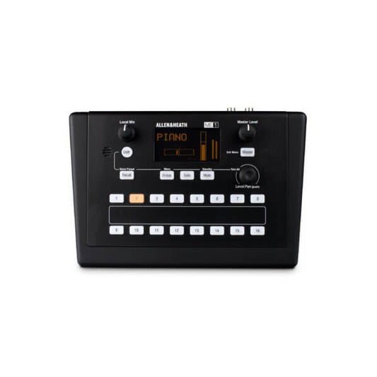 Allen & Heath ME-1 40 Channel Personal Mixer with PSU, featuring a headphone hook and mic bracket.