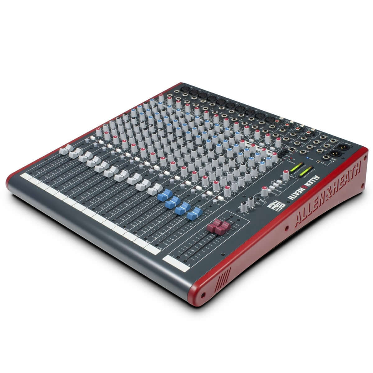 Allen & Heath ZED-18, an 18 channel mixer featuring 10 mono and 4 stereo inputs, with USB connectivity.