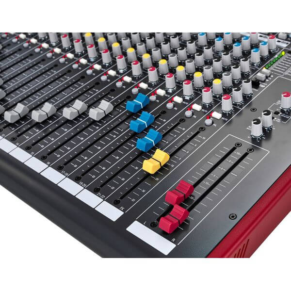 Allen & Heath ZED-22FX 22 Channel Mixer with FX featuring 16 Mic/Line inputs, 3 Stereo inputs, and USB connectivity.