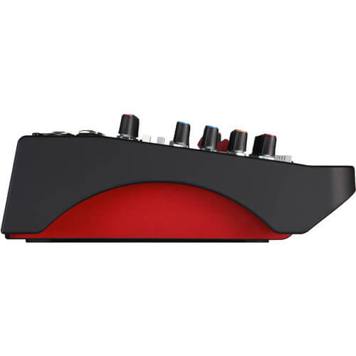 Allen & Heath ZED-6 6 Channel Mixer featuring 2 Mic/Line inputs, 2 Stereo inputs, and 2 DI inputs.