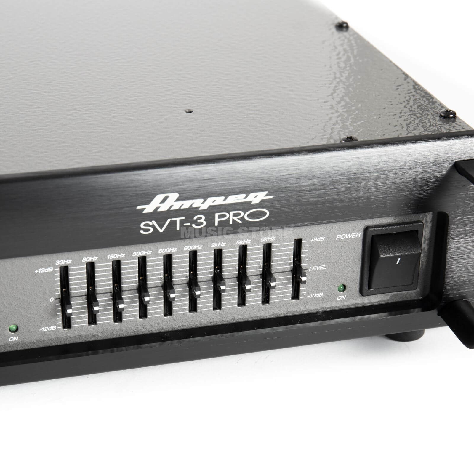 Ampeg SVT-3PRO Bass Guitar Amplifier featuring 450 Watts RMS, a 9-Band Graphic EQ, and Tube Gain Control.