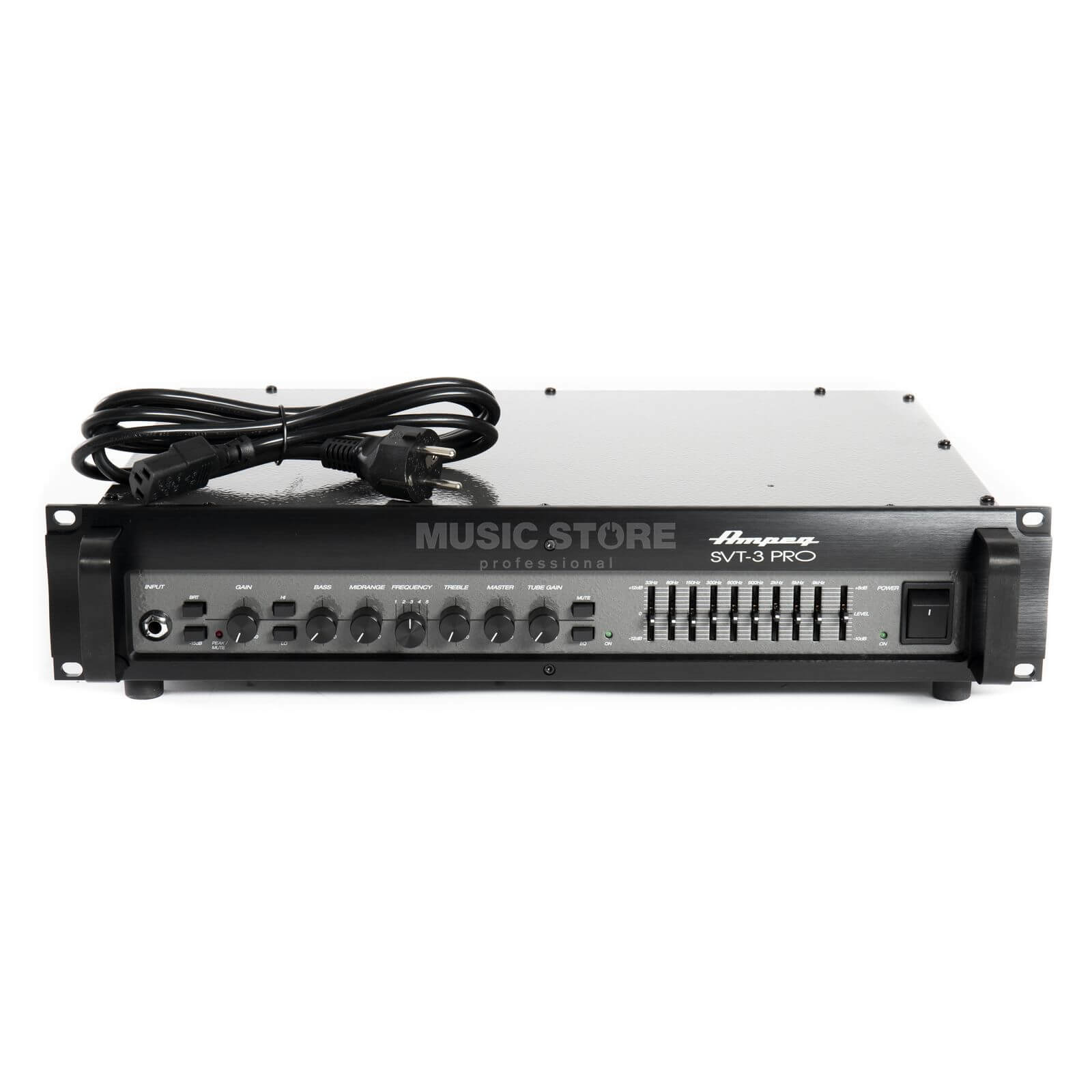 Ampeg SVT-3PRO Bass Guitar Amplifier with 450 Watts RMS, featuring a 9-Band Graphic EQ and Tube Gain Control.
