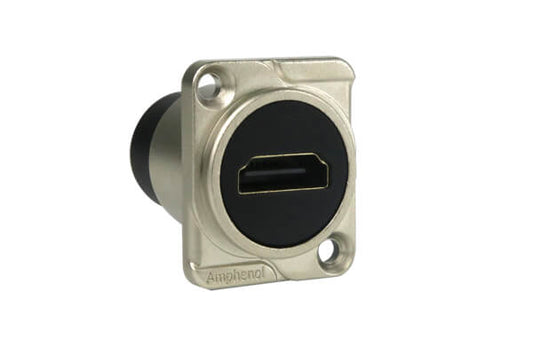 Amphenol HDMI-HDMI Feedthrough D Type Panel Mount Connector with Nickel Finish
