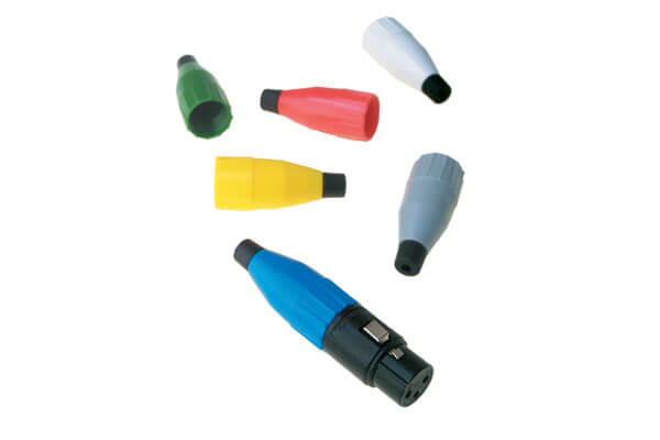 Amphenol green coloured boot and backshell for XLR connectors, a durable and color-coded accessory.