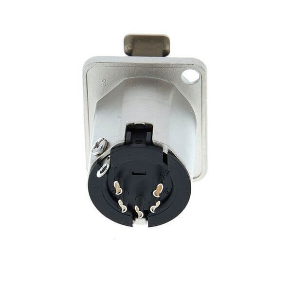 Amphenol AC5FDZ Female XLR 5-Pin Chassis Mount with Machined Contacts and Nickel Finish