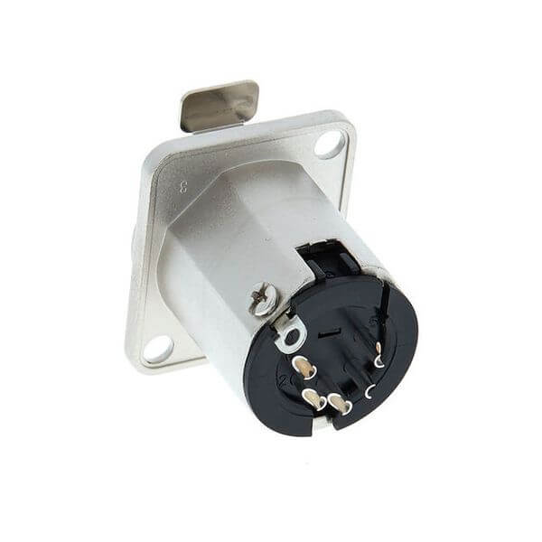 Amphenol AC5FDZ Female XLR 5-Pin Chassis Mount with Machined Contacts and Nickel Finish