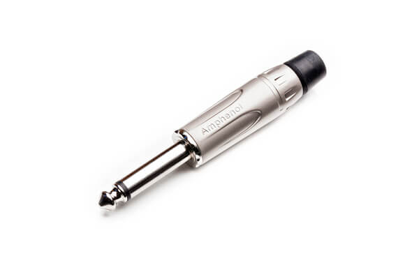 Amphenol M-Series II Mono Jack Plug with Diecast Shell in Satin Nickel Finish