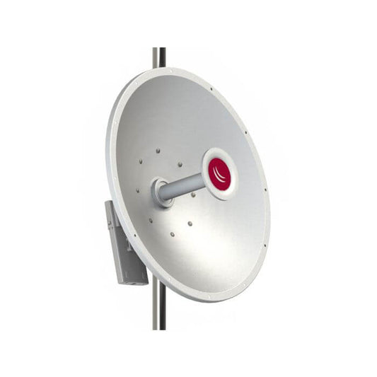 MikroTik mANT30 5.8GHz 30dBi Dish Antenna displayed against a neutral background.