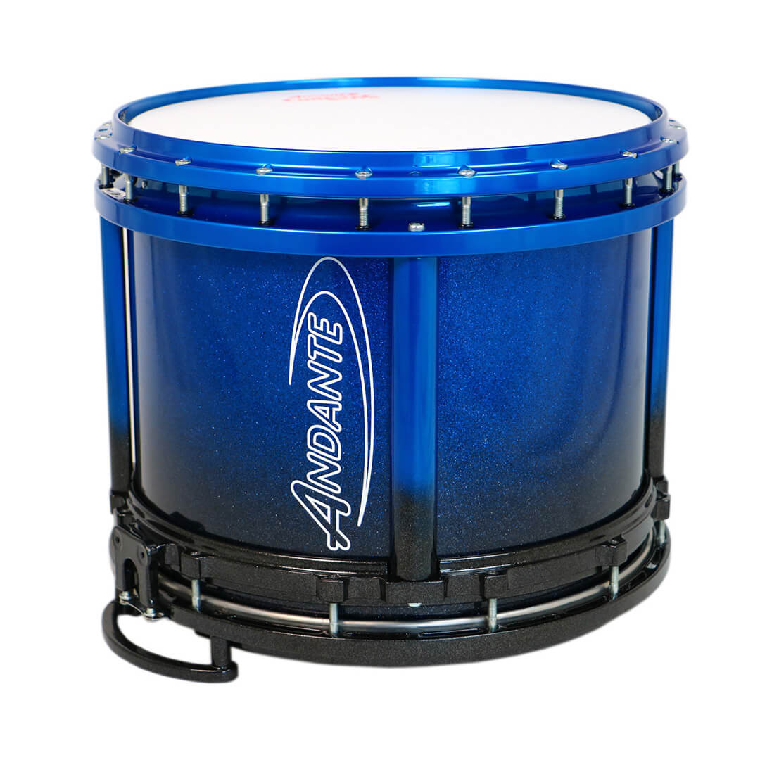 Andante Reactor 7x14 inch Pro Brass Snare Drum showcasing its design and features.