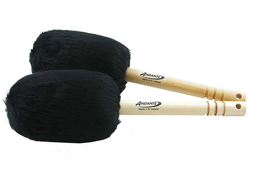 Andante Bass Drum Beater in black, designed for drummers to enhance their performance.