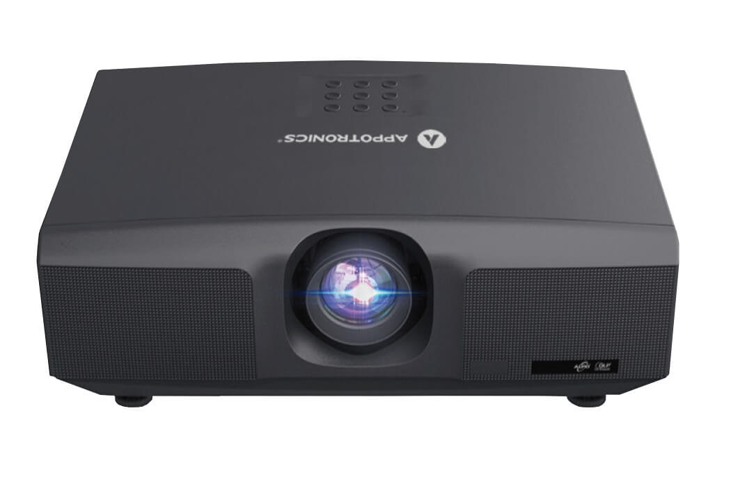 Appotronics AL-DU935A 9300LM 3D DLP Projector featuring lens shift and geometric keystone adjustment.