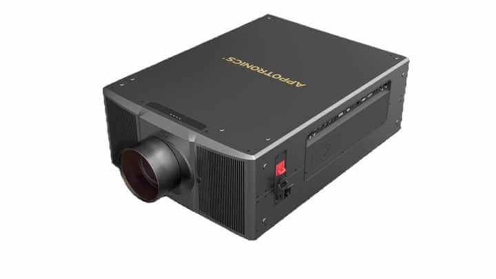 Appotronics AL-TU22KA DLP projector featuring 22000 lumens brightness, 1920x1200 resolution, and a contrast ratio of 100,000:1.