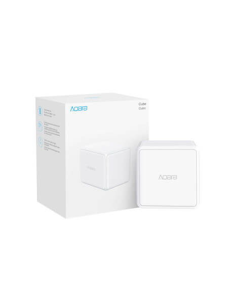 Image of the Aqara Cube Controller, a smart home device designed for intuitive control of various home automation functions.