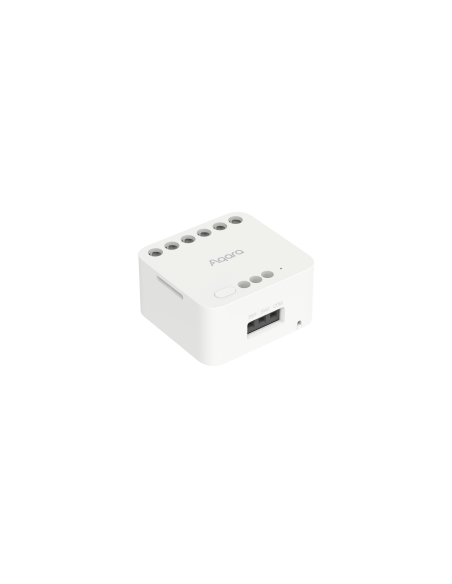 Aqara Dual Relay Module T2, a smart home controller designed for automation and control of electrical devices.