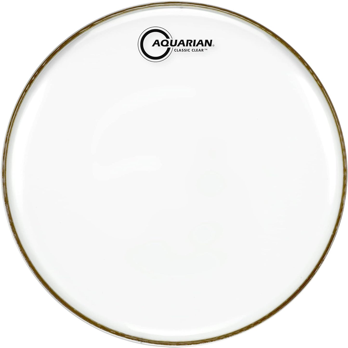 AQUARIAN 12 inch Classic Clear Snare Side Drumhead, an ultra-thin resonant head designed for snare drums, displayed on a white background.