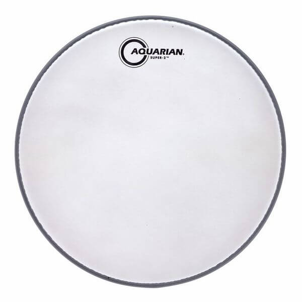 Aquarian 12 inch Texture Coated Super-2 Drumhead, a premium double-layered drum head suitable for snares and toms, displayed in a close-up view.