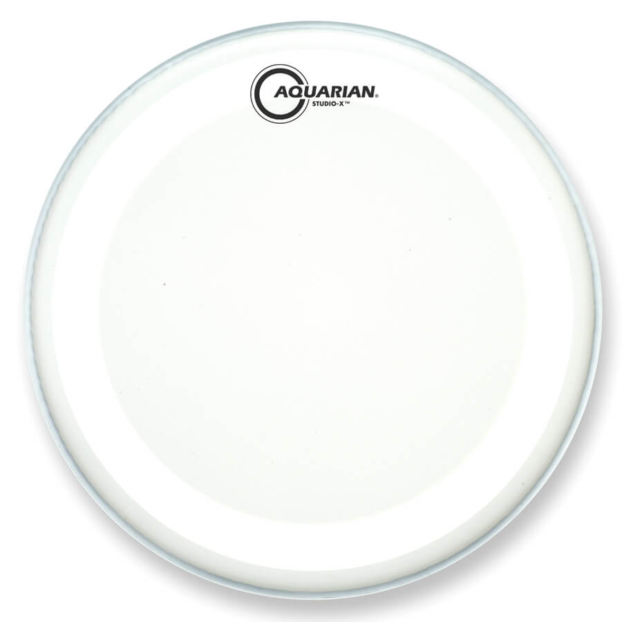 Aquarian 12 inch Texture Coated Studio-X Drumhead showcasing its premium single ply design for a warm sound.