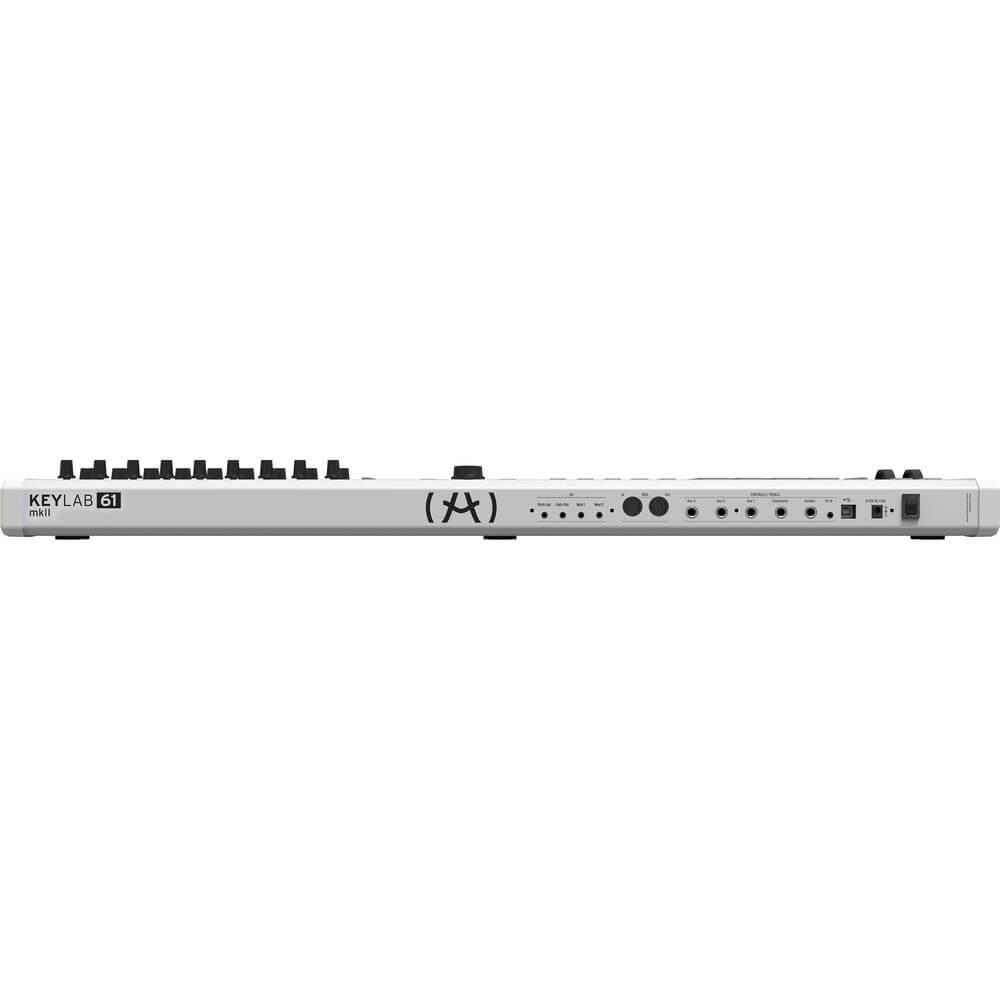 Arturia KeyLab 61 MKII White USB MIDI Controller - Professional keyboard with software package displayed