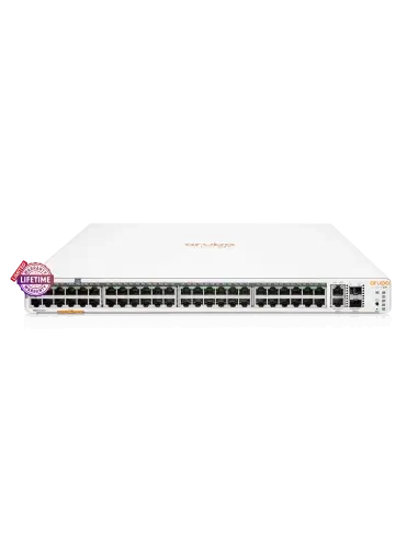 HPE Instant On 1960 48-Port 600W Switch with 2 SFP+ ports, designed for efficient networking and power over Ethernet.