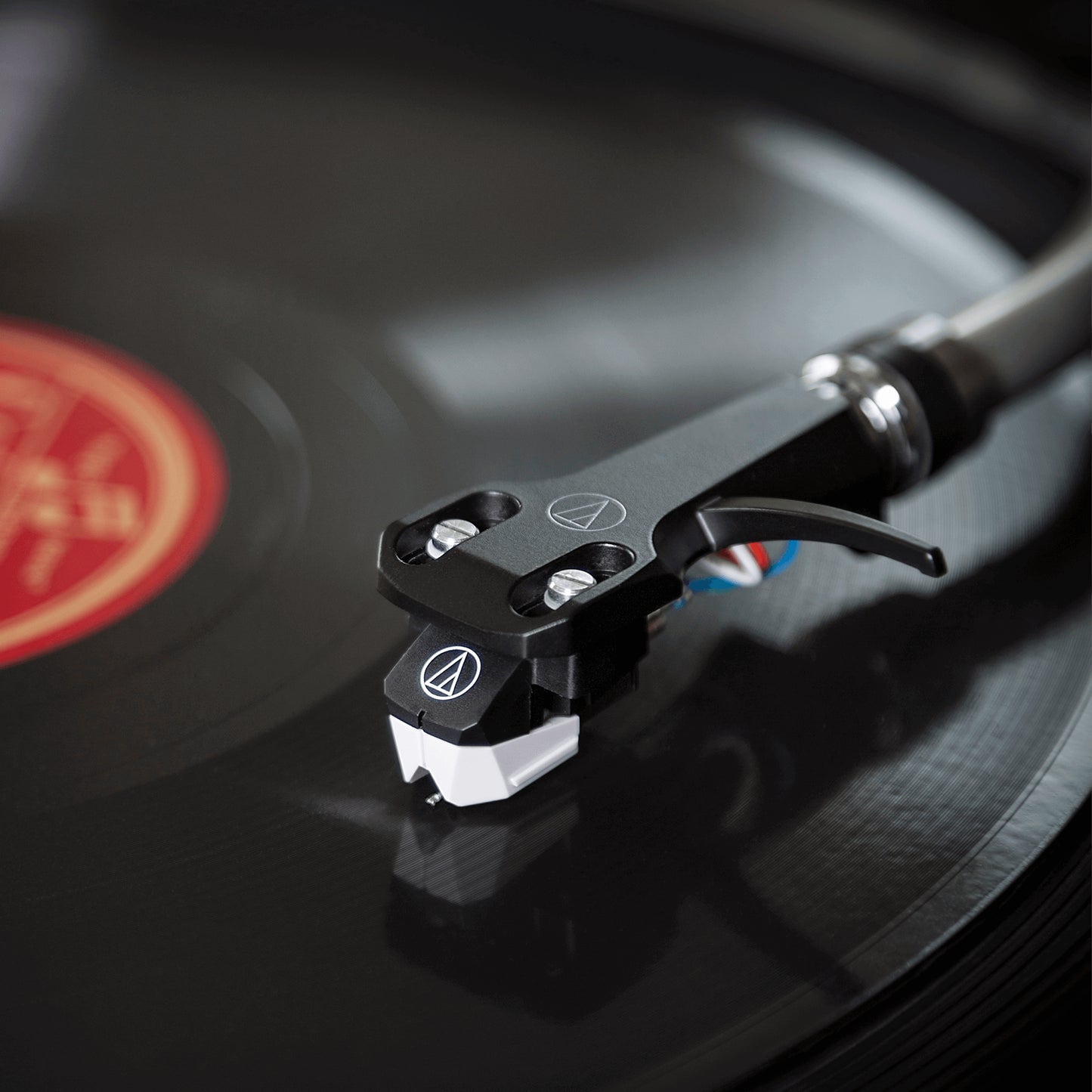 Audio-Technica AT-VM95SP 78rpm Cartridge with 3mil SP Conical Stylus displayed against a neutral background.