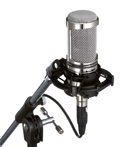 Audio-Technica AT2020 Limited Edition Cardioid Condenser Microphone for professional sound recording on a shock mount