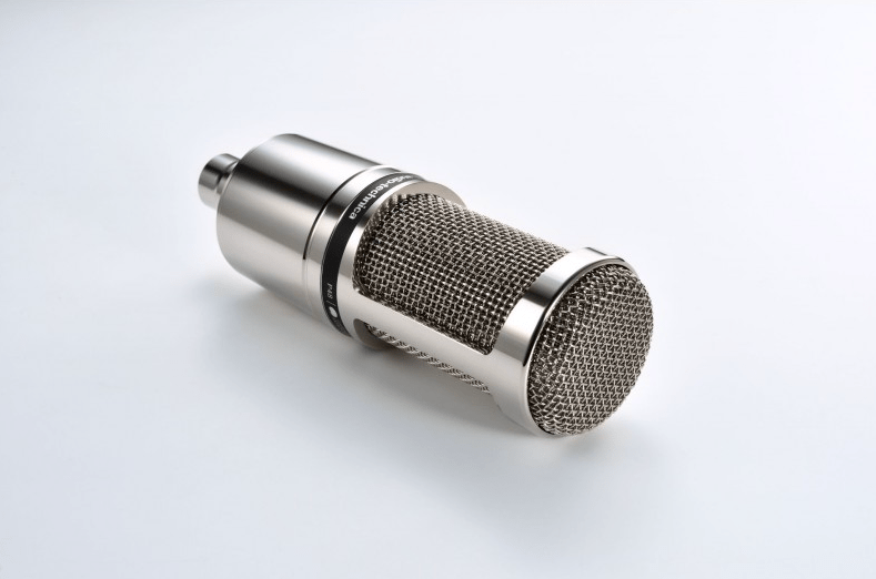 Audio-Technica AT2020 Limited Edition Cardioid Condenser Microphone for professional sound recording from the side