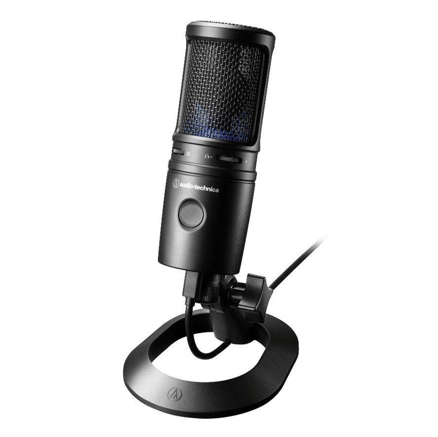 Audio-Technica AT2020USB-X Cardioid Condenser USB Microphone for professional content creation from the side