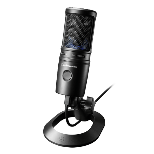 Audio-Technica AT2020USB-X Cardioid Condenser USB Microphone for professional content creation from the side