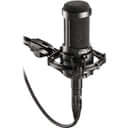 Audio-Technica AT2035 large diaphragm cardioid condenser microphone displayed in a fitted position.