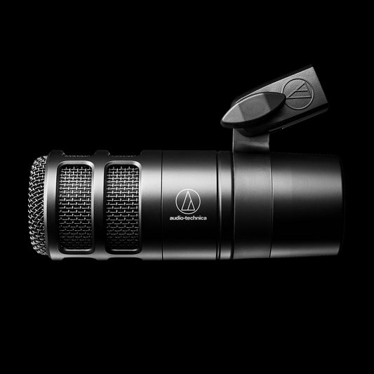 Audio-Technica AT2040 Hypercardioid Dynamic Podcast Microphone displayed on a white background.