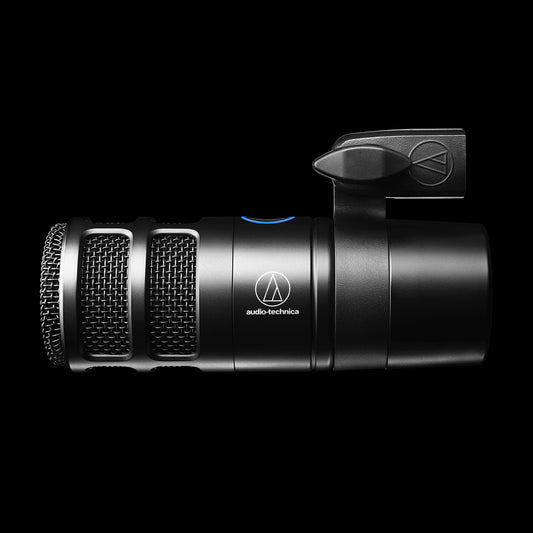 Image of the Audio-Technica AT2040USB USB Dynamic Podcast Microphone showcasing its design and features.
