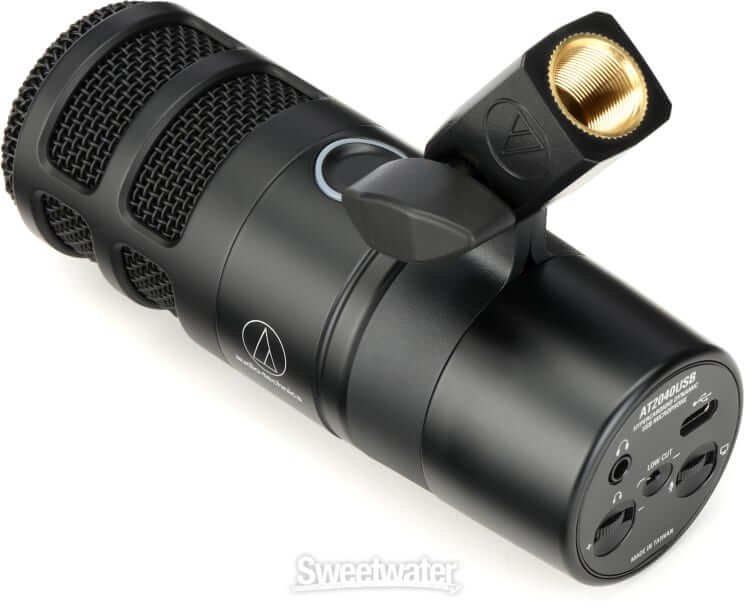 Audio-Technica AT2040USB USB Dynamic Podcast Microphone on a white background.