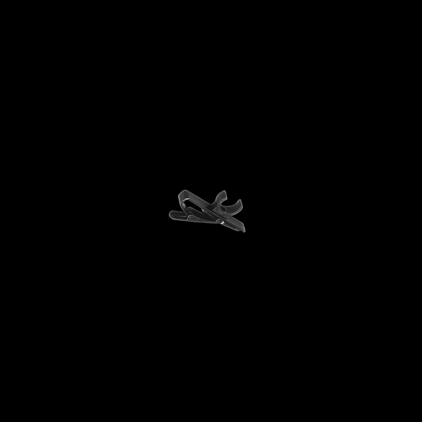 Audio-Technica AT8411 Plastic Clothing Clip designed for AT803 Microphones, showcasing its lightweight and durable design.