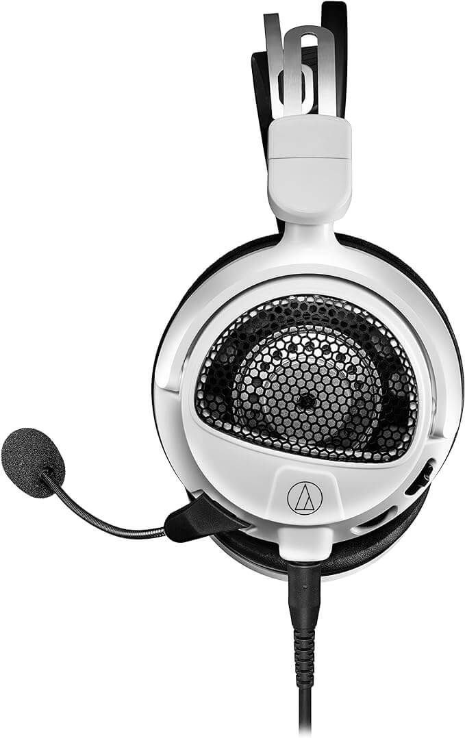 Audio-Technica ATH-GDL3WH Open-Back High-Fidelity Gaming Headset in white color, designed for immersive gaming experiences.