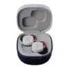 Audio-Technica ATH-SQ1TW True Wireless Earbuds in Navy and Red, suitable for music, movies, and gaming.