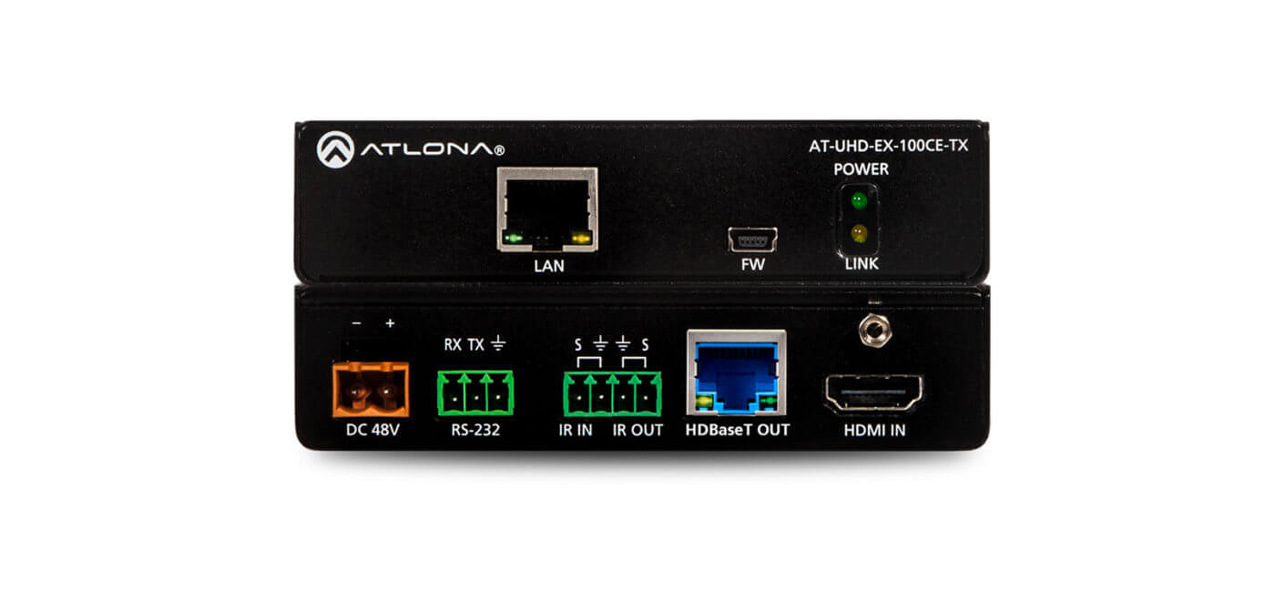 Atlona 4K/UHD 100M HDBaseT Transmitter, a power device for high-definition video transmission.