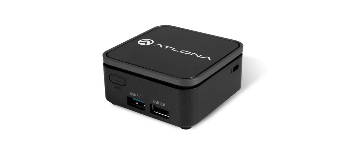 Image of the Atlona Ultra-small form factor wireless presentation receiver showcasing its compact design.