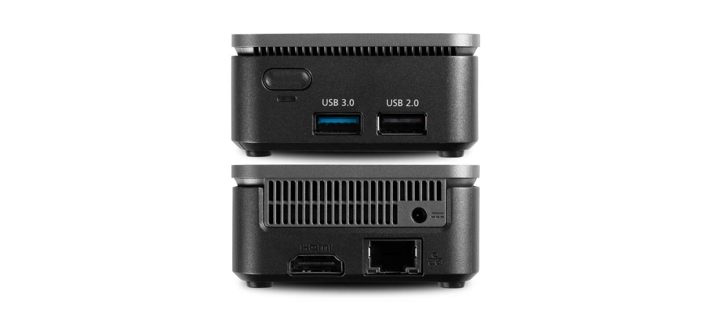 Image of the Atlona Ultra-small form factor wireless presentation receiver, showcasing its compact design and features.