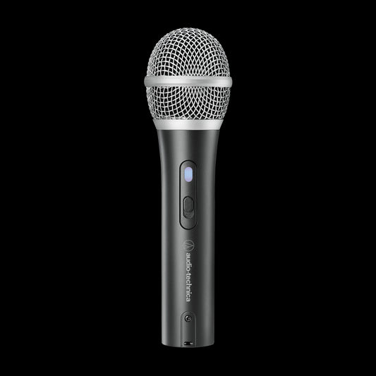 Audio-Technica ATR2100x-USB microphone featuring USB-C digital output and XLR analog output, ideal for streaming and podcasting.