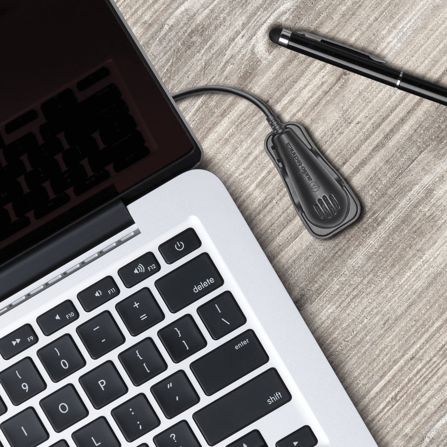 Audio-Technica ATR4650-USB digital surface-mount or clip-on microphone designed for computers and mobile devices.
