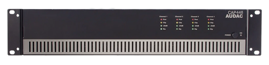 AUDAC CAP448 Quad-Channel Power Amplifier with 4 channels of 480W power output designed for 100V systems.