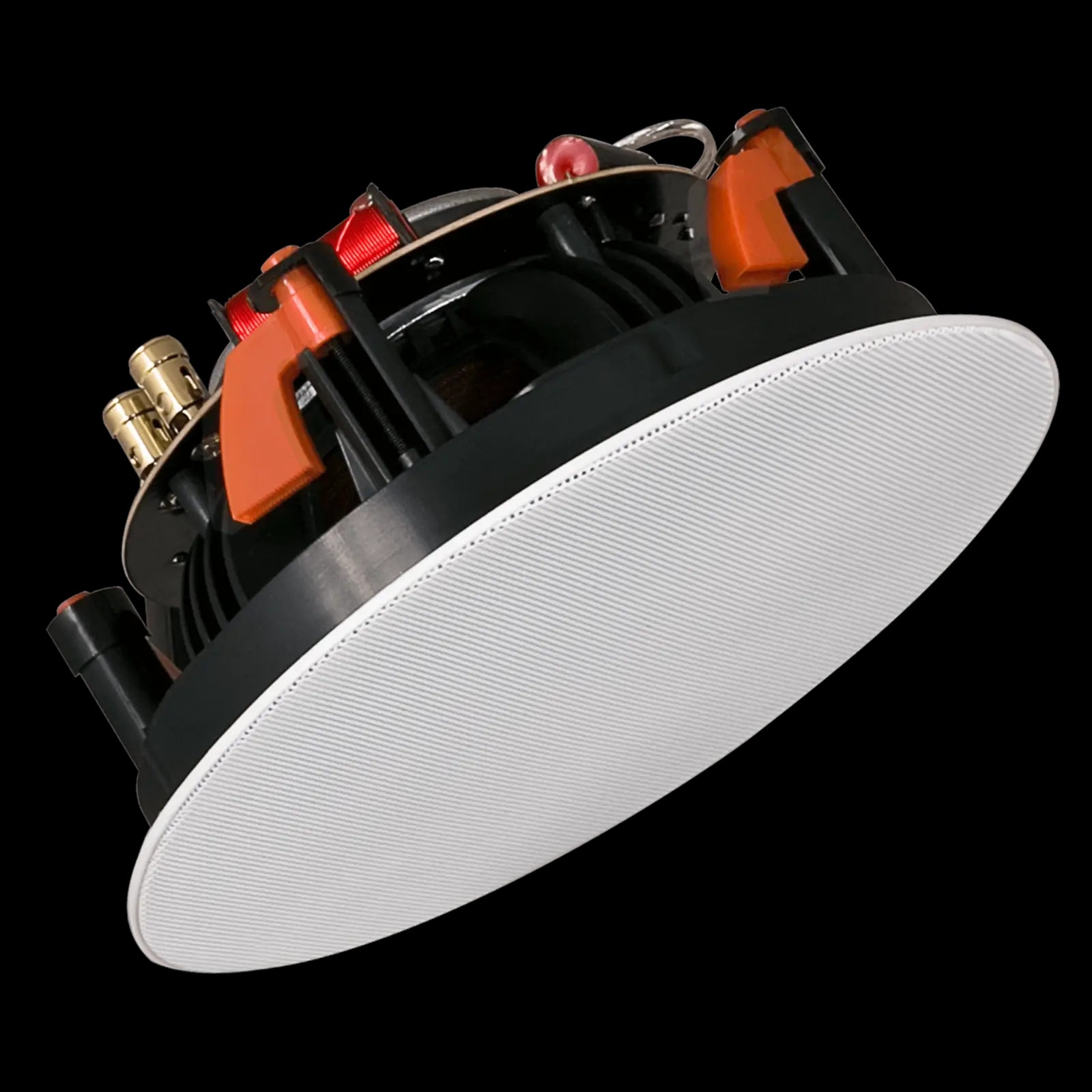 Audac high-end 2-way 6-inch ceiling speaker in white, designed for high-quality audio performance.