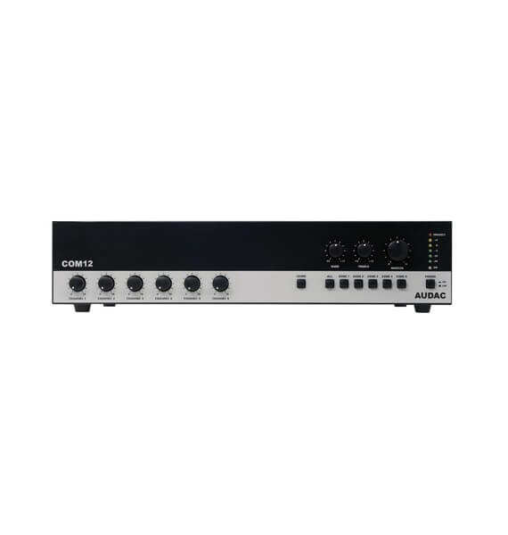 AUDAC COM12 Public Address Amplifier 120W 100V MK2 Version, a versatile and powerful sound solution for various audio needs.