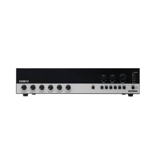 AUDAC COM12 Public Address Amplifier 120W 100V MK2 Version, a versatile and powerful sound solution for various audio needs.