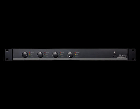 Audac Quad-channel Class-D amplifier with 4 x 100W output and crossover features.