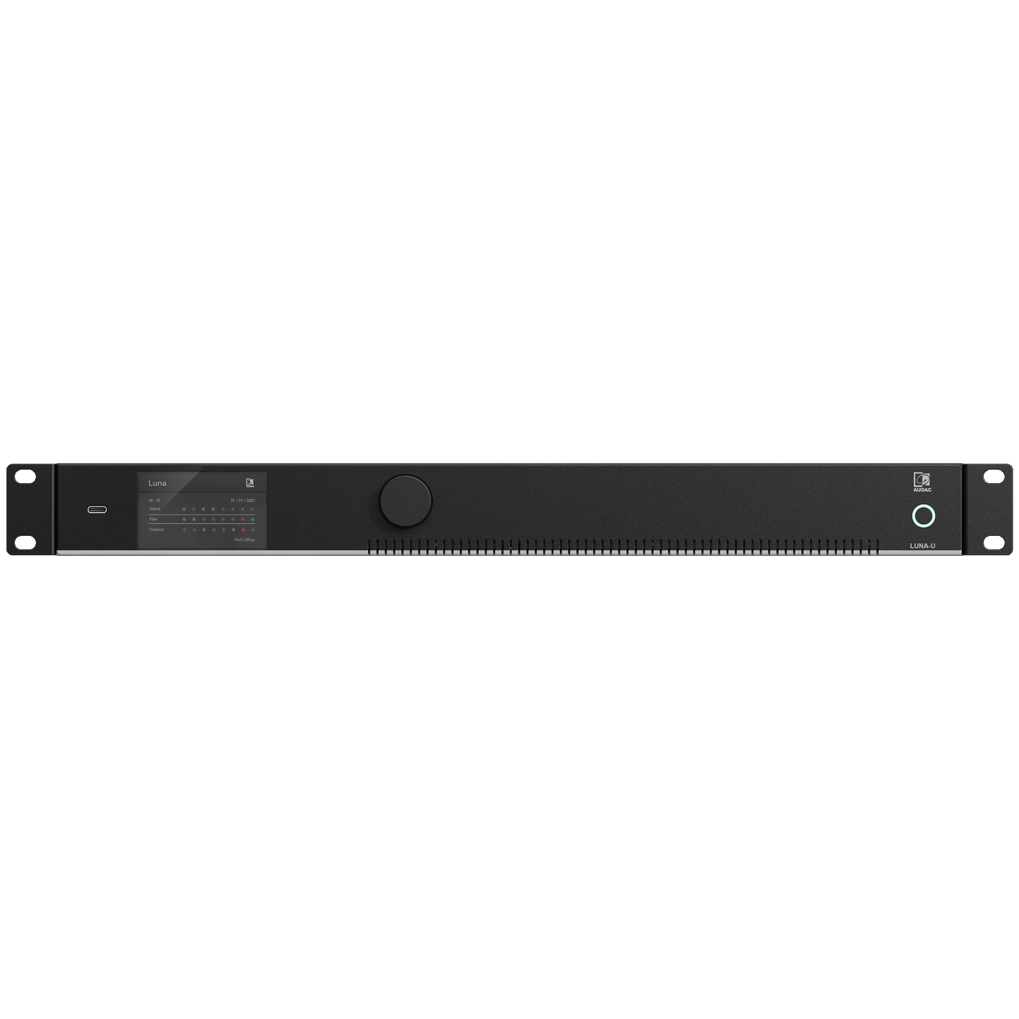 AUDAC LUNA-U Unified Audio Matrix Processor showcasing its flexible and scalable audio distribution capabilities.