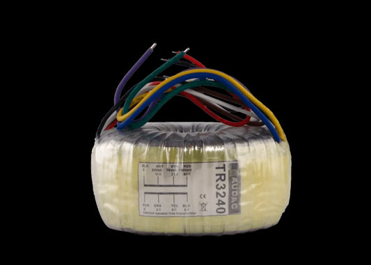 Audac Toroidal audio line transformer 240W 100V, a high-quality audio transformer designed for professional audio applications.