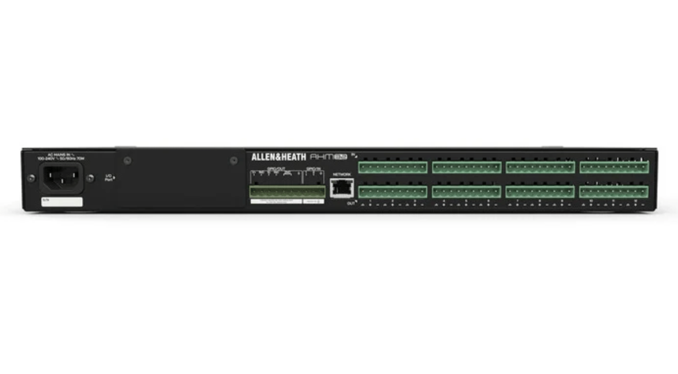 Allen & Heath AHM-32 - 32x32 Audio Matrix Processor with Audio Networking and Echo Cancellation from the back