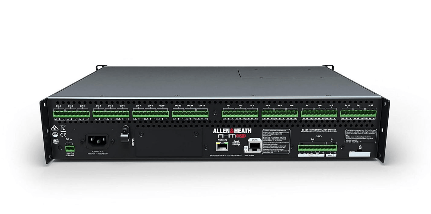 Allen & Heath AHM-64 - 64x64 Audio Matrix Processor with Audio Networking and Expansion from the back