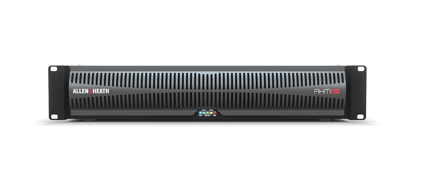Allen & Heath AHM-64 - 64x64 Audio Matrix Processor with Audio Networking and Expansion from the front